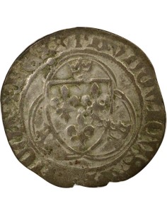 Louis XI A la Couronne 1 blanc Billon 1461-1483 C Saint-Lô 2