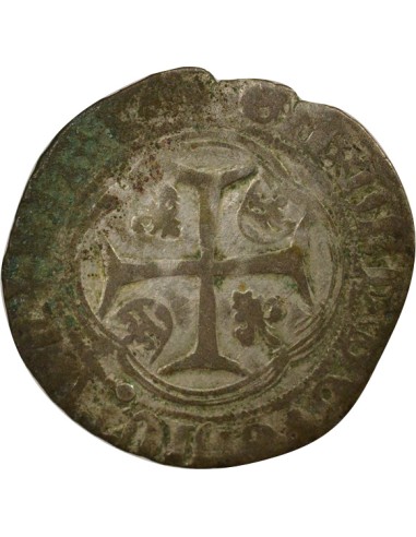 Louis XI A la Couronne 1 blanc Billon 1461-1483 C Saint-Lô