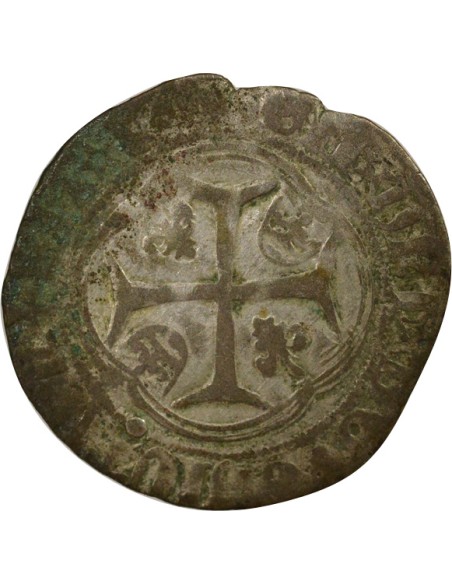 Louis XI A la Couronne 1 blanc Billon 1461-1483 C Saint-Lô