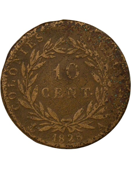 Colonies Françaises Charles X 10 centimes Bronze 1828 A - Paris