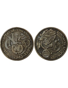 Cinquantenaire de l'ONU 5 francs Cuivre-Nickel 1995 Pessac