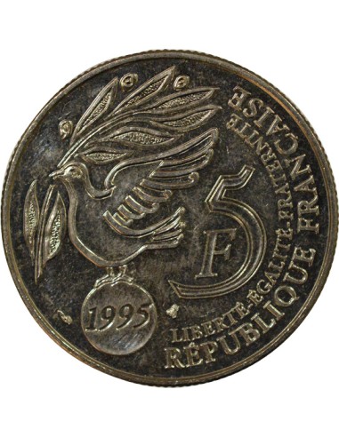Cinquantenaire de l'ONU 5 francs Cuivre-Nickel 1995 Pessac