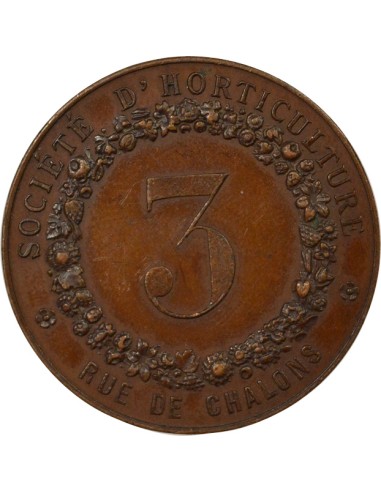 Société d'Horticulture d'Epernay 1 jeton Bronze XIX-XXe Siècle