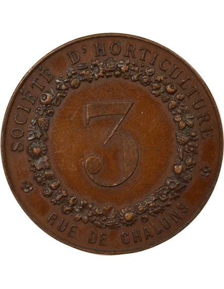 Société d'Horticulture d'Epernay 1 jeton Bronze XIX-XXe Siècle