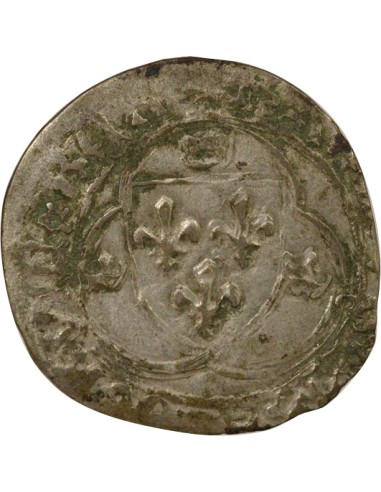 Charles VII A la Couronne 1 blanc à la couronne Billon 1436-1447 F Angers