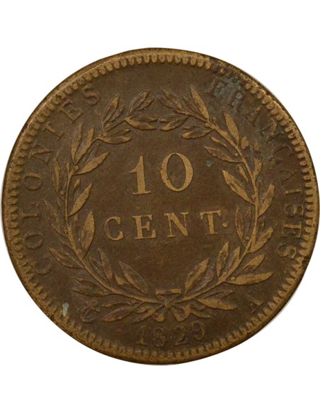Colonies Françaises Charles X 10 centimes Bronze 1829 A - Paris