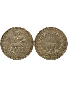 Indo-Chine Fr. 10 centimes Argent 1923 A - Paris