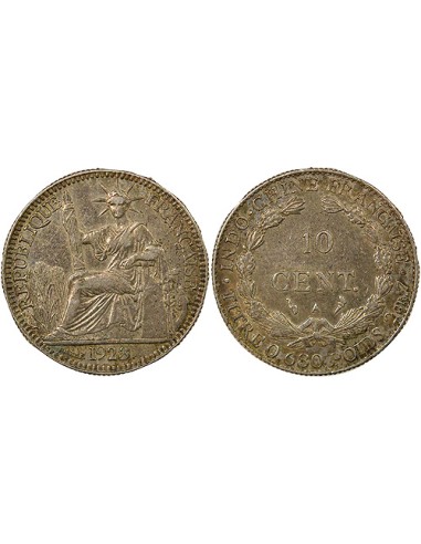 Indo-Chine Fr. 10 centimes Argent 1923 A - Paris