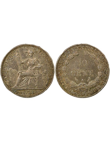 Indo-Chine Fr. 10 centimes Argent 1923 A - Paris