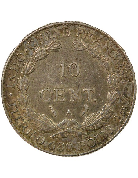 Indo-Chine Fr. 10 centimes Argent 1923 A - Paris
