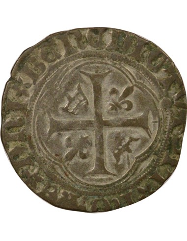 Louis XI A la Couronne 1 blanc Billon 1461-1483 C Saint-Lô