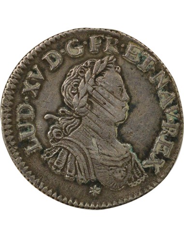 Louis XV aux Huit L 1/4 écu Argent 1725 C Caen