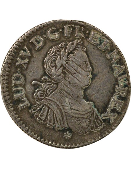 Louis XV aux Huit L 1/4 écu Argent 1725 C Caen