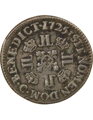 Louis XV aux Huit L 1/4 écu Argent 1725 C Caen