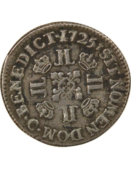 Louis XV aux Huit L 1/4 écu Argent 1725 C Caen