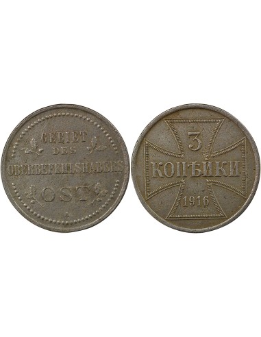 Allemagne 3 kopeks Fer 1916 A Berlin