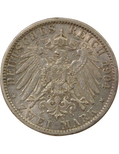 Etats Allemands (Prusse) Guillaume II de Prusse 2 mark Argent 1904 A Berlin