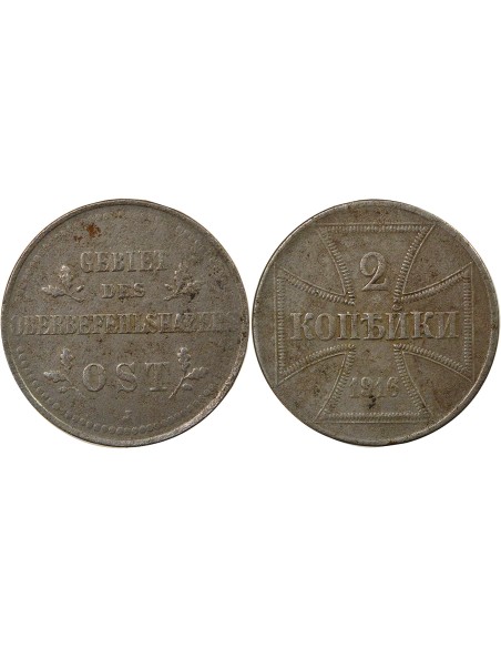 Allemagne 2 kopeks Fer 1916 J Hambourg