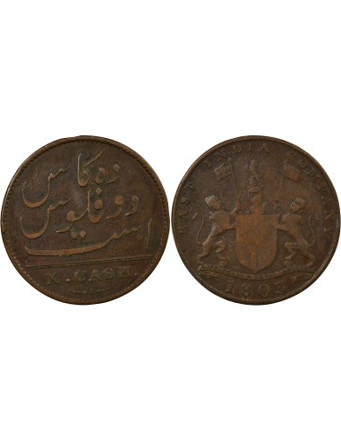 Indes Britanniques East India Company 10 cash Cuivre 1803 Soho