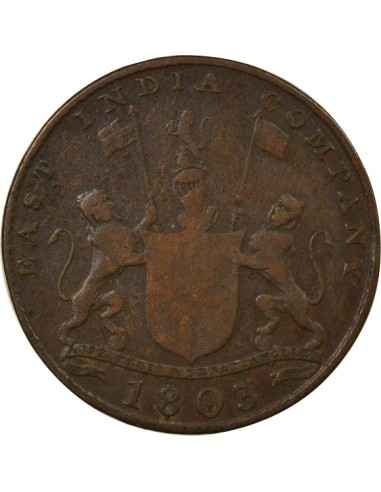 Indes Britanniques East India Company 10 cash Cuivre 1803 Soho