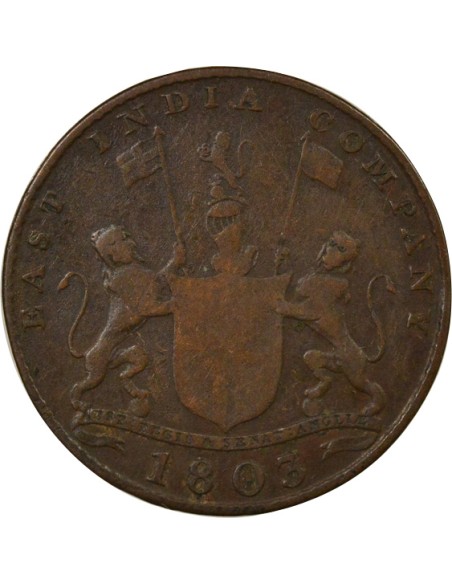 Indes Britanniques East India Company 10 cash Cuivre 1803 Soho