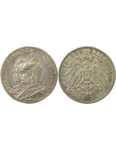 Etats Allemands (Prusse) Guillaume II de Prusse 200 Ans du Royaume 2 mark Argent 1904 A Berlin