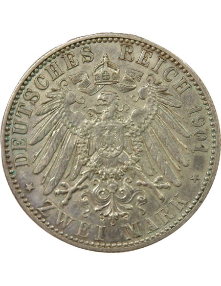 Etats Allemands (Prusse) Guillaume II de Prusse 200 Ans du Royaume 2 mark Argent 1904 A Berlin