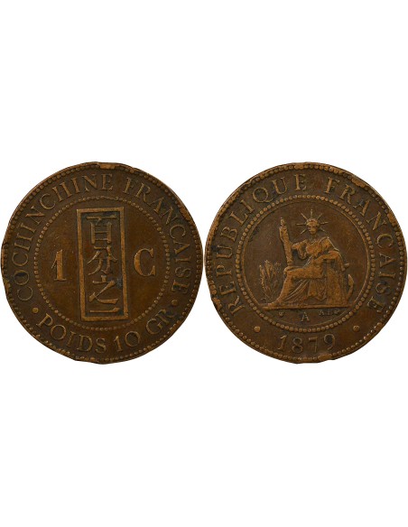 Cochinchine 1 centième Bronze 1879 A - Paris