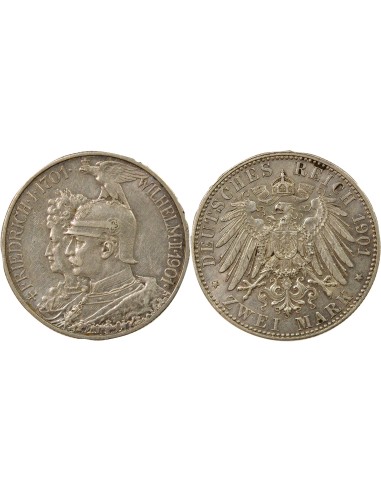 Etats Allemands (Prusse) Guillaume II de Prusse 2 mark Argent 1901 A Berlin