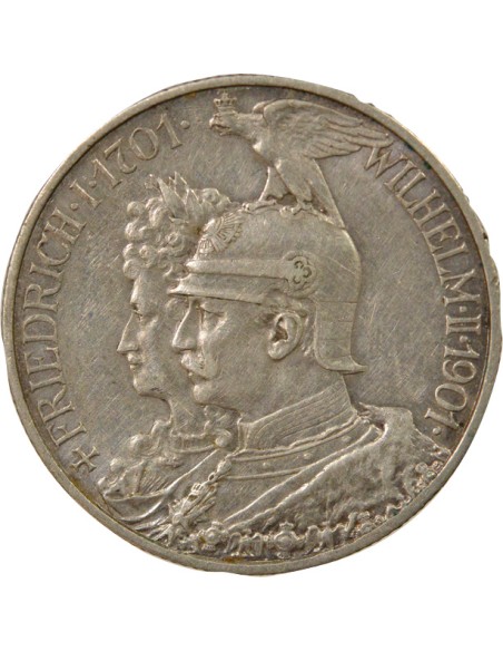 Etats Allemands (Prusse) Guillaume II de Prusse 2 mark Argent 1901 A Berlin