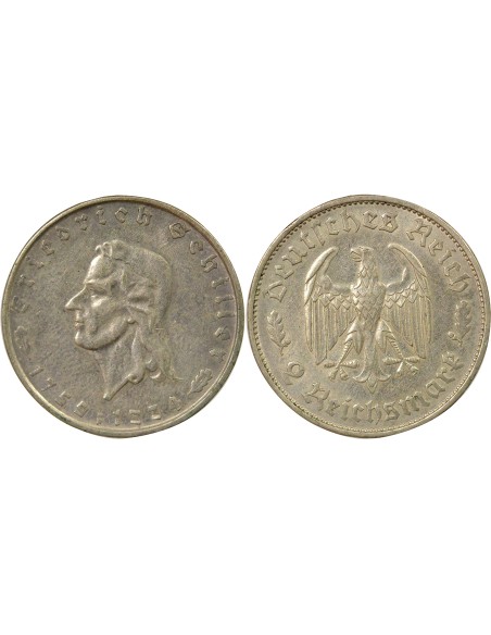 Allemagne Johann Christoph Friedrich Schiller Friedrich Schiller 2 mark Argent 1934 F Stuttgart