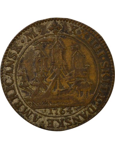 Antilles Danoises Frédéric V 24 skilling Billon 1764 Copenhague