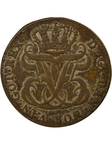 Antilles Danoises Frédéric V 24 skilling Billon 1764 Copenhague
