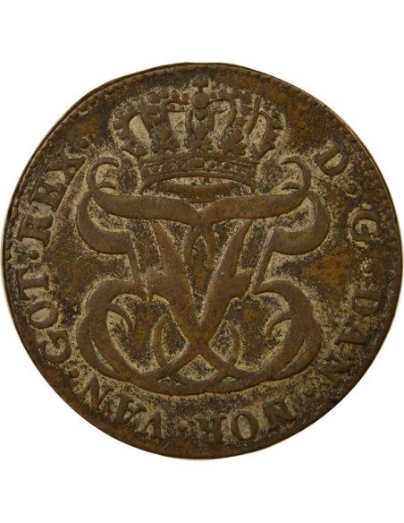 Antilles Danoises Frédéric V 24 skilling Billon 1764 Copenhague