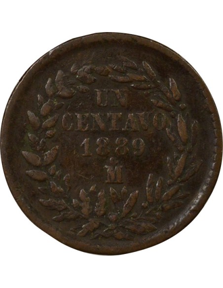 Mexique 1 centavo Cuivre 1889 Mo Mexico City