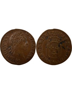 Louis XV A la Vieille Tête 1 liard Cuivre 1772 AA Metz