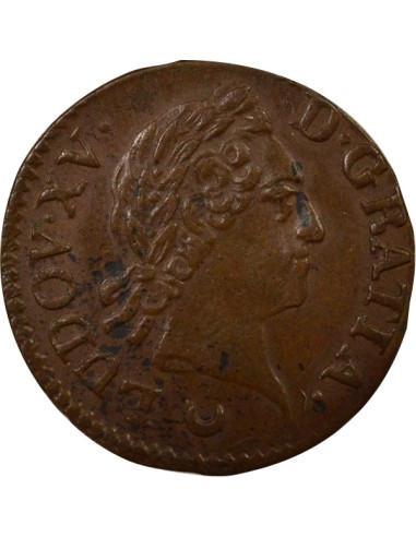 Louis XV A la Vieille Tête 1 liard Cuivre 1772 AA Metz