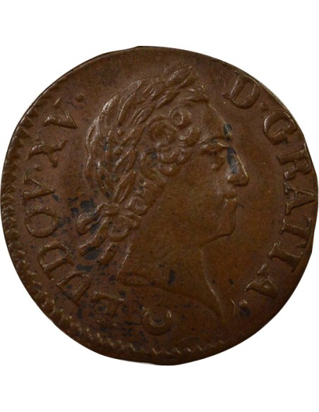 Louis XV A la Vieille Tête 1 liard Cuivre 1772 AA Metz