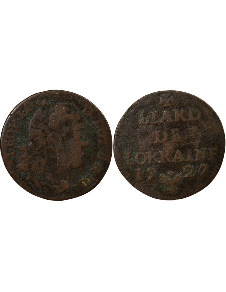 Léopold I de Lorraine 1 liard Cuivre 1727 Nancy