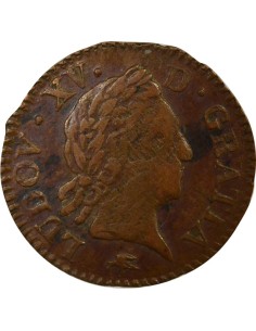 Louis XV A la Vieille Tête 1 liard Cuivre 1771 D Lyon 2