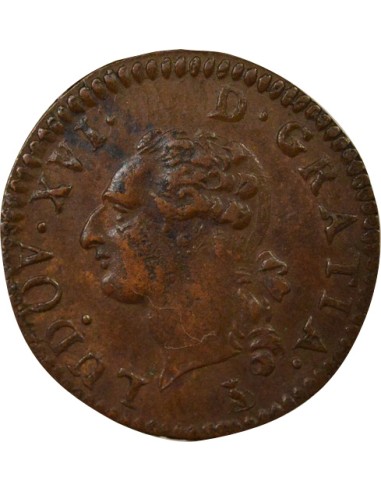 Louis XVI A l'Ecu 1 liard Cuivre 1791 T Nantes