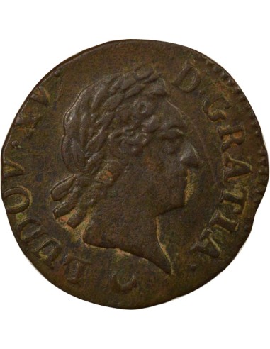 Louis XV A la Vieille Tête 1 liard Cuivre 1774 AA Metz