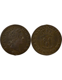 Louis XV A la Vieille Tête 1 sol Cuivre 1774 H La Rochelle