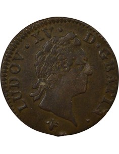 Louis XV A la Vieille Tête 1 sol Cuivre 1774 H La Rochelle 2