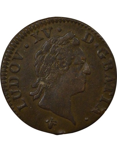 Louis XV A la Vieille Tête 1 sol Cuivre 1774 H La Rochelle