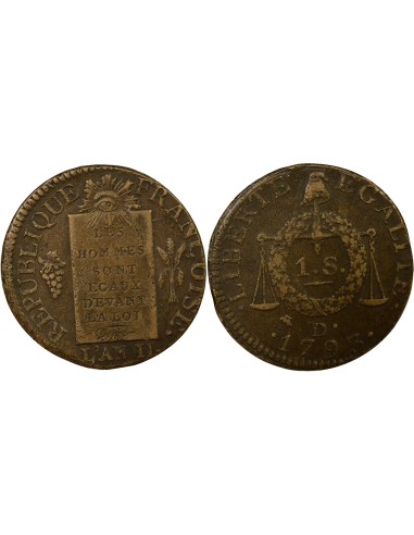 A la Balance 1 sol Métal de Cloche 1793 D Lyon