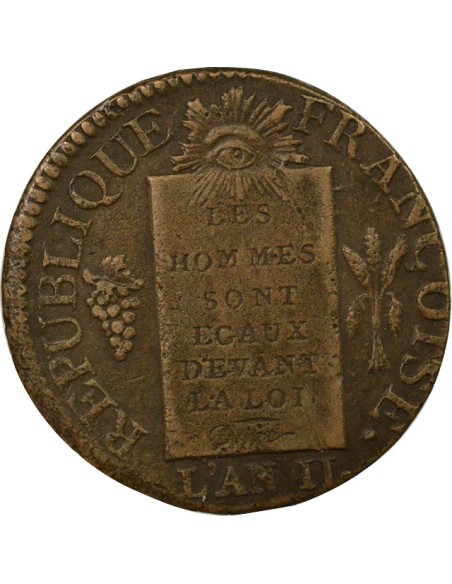 A la Balance 1 sol Métal de Cloche 1793 D Lyon