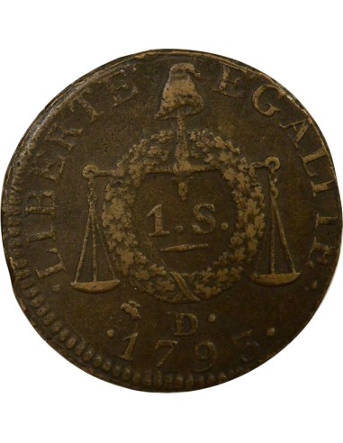 A la Balance 1 sol Métal de Cloche 1793 D Lyon