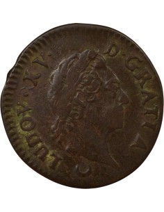 Louis XV A la Vieille Tête 1/2 sol Cuivre 1774 AA Metz 2