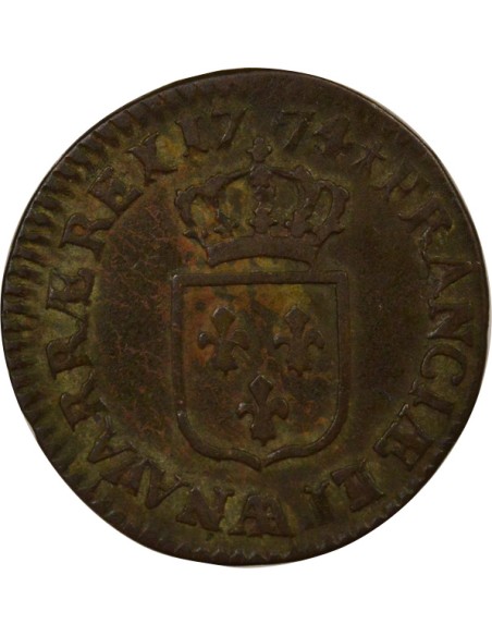 Louis XV A la Vieille Tête 1/2 sol Cuivre 1774 AA Metz